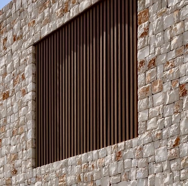 Listones Schottendeck Cube en pérgola exterior